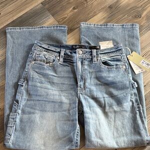 Miss Me Light Blue Wide Leg Cargo 32x32